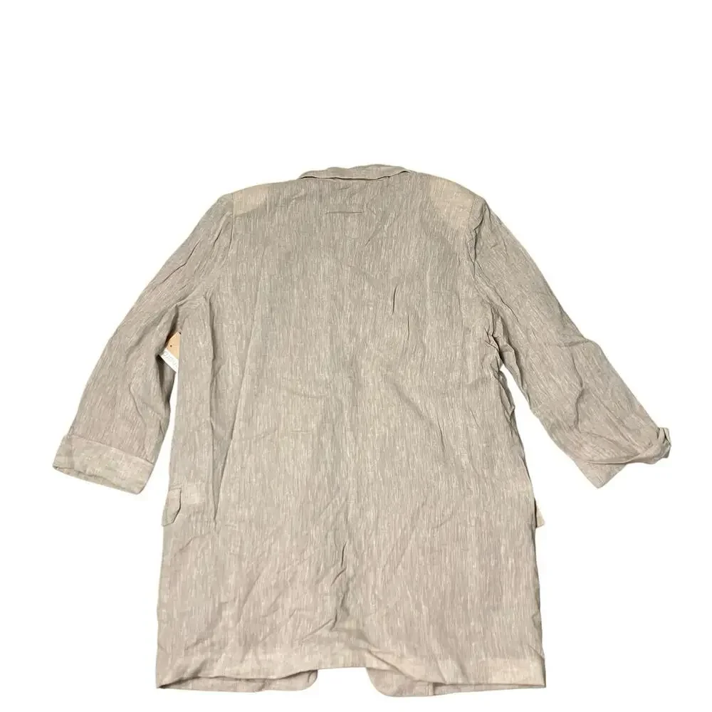 Harve Benard Blazer WMNS 12‎ Beige Linen Blend Open 3/4